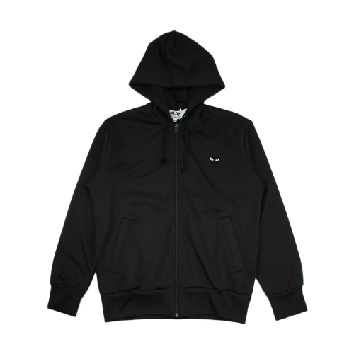 CDG Zip-Up Hoodie With Large Heart – Black
