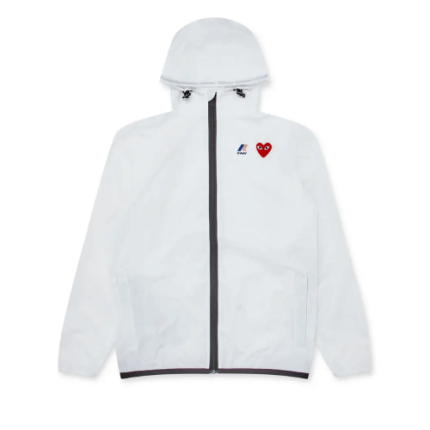 CDG K-Way Zip White Jacket