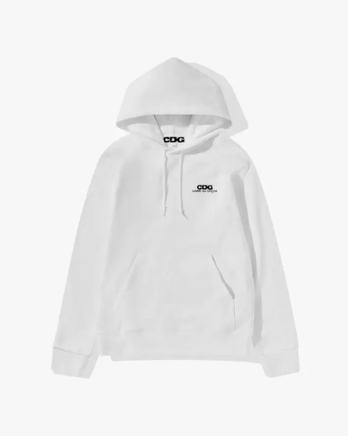 White CDG Logo Hoodie