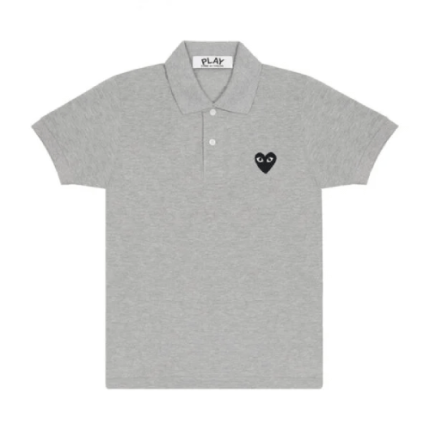 Grey CDG Play Polo Black Emblem