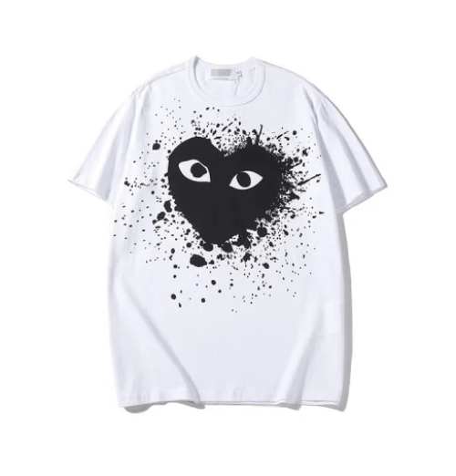 Comme Des Garçons Paint Heart White T-Shirt
