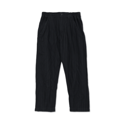 Black CDG Crushed Polyester Stripe Pant