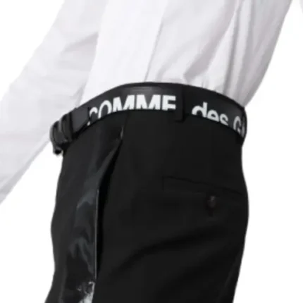 Comme Des Garçons Leather Wallet Logo-Print Belt