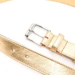 Comme Des Garçons Wallet Belt Metallic Leather Gold-Tone