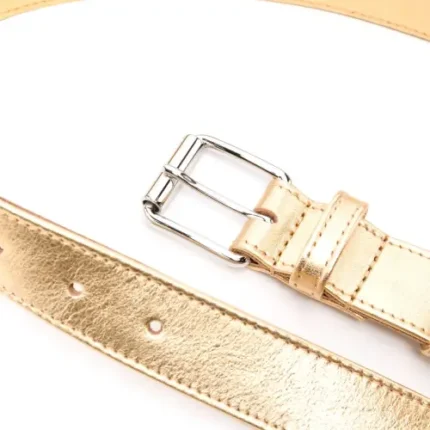 Comme Des Garçons Wallet Belt Metallic Leather Gold-Tone