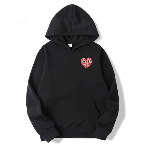 CDG PLAY Camo Small Heart Hoodie Black