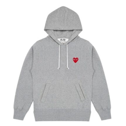 CDG Play Pullover Hoodie Grey