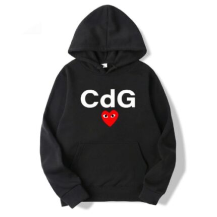 CDG PLAY Red Heart Front Print Hoodie Back