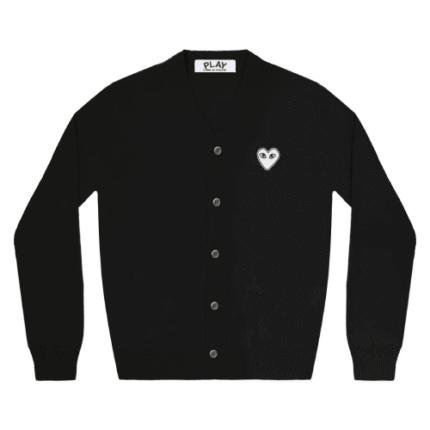 CDG Play White Heart Men’s Cardigan Black