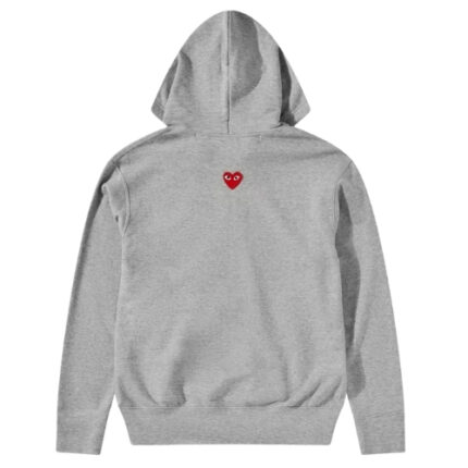 Comme des Garçons Play Red Heart Zip Grey Hoodie