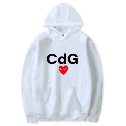 Comme des Garçons Red Heart Hoodie White