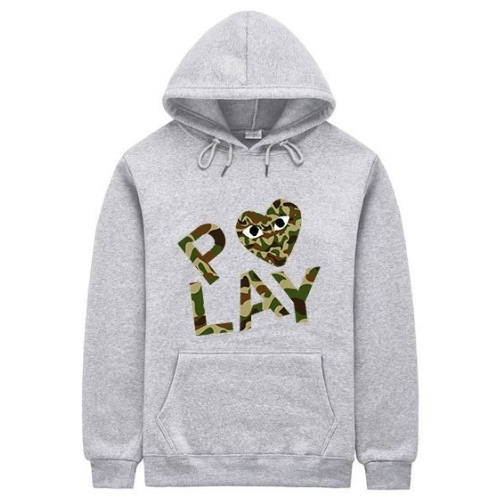 PLAY Camo Heart Graphic Grey Hoodie